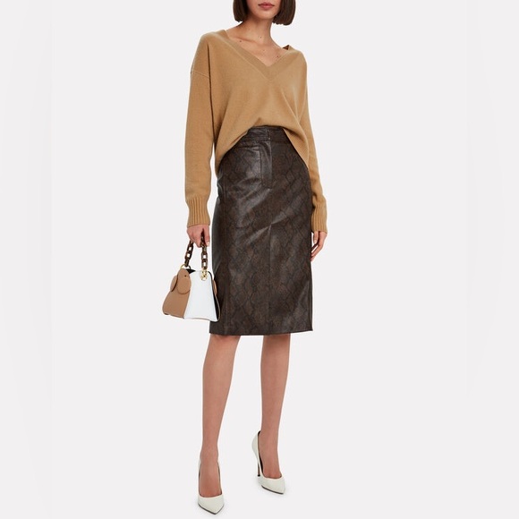 INTERMIX | Women’s Tan V-Neck Cropped Sweater Size Small - Picture 2 of 11